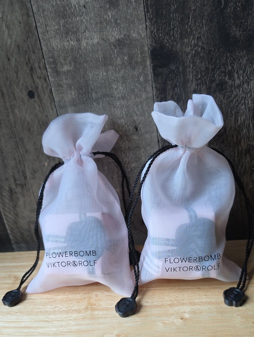 Viktor & Rolf pale pink drawstring gift pouches (pair)